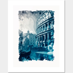 Colosseum Rome Italy Vintage Abstract Travel Art Style Posters and Art